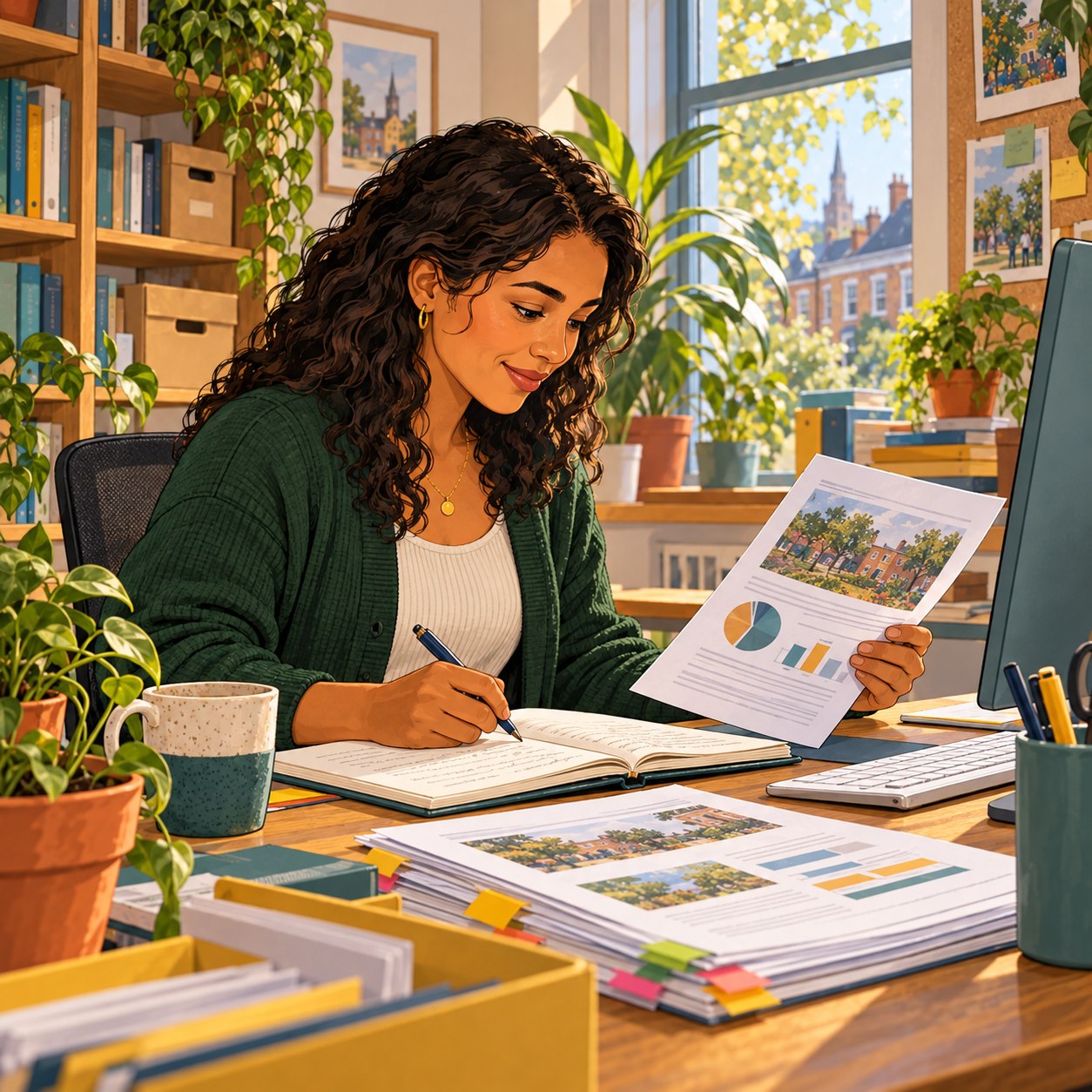 Illustration of a coordinator checking new information against existing records